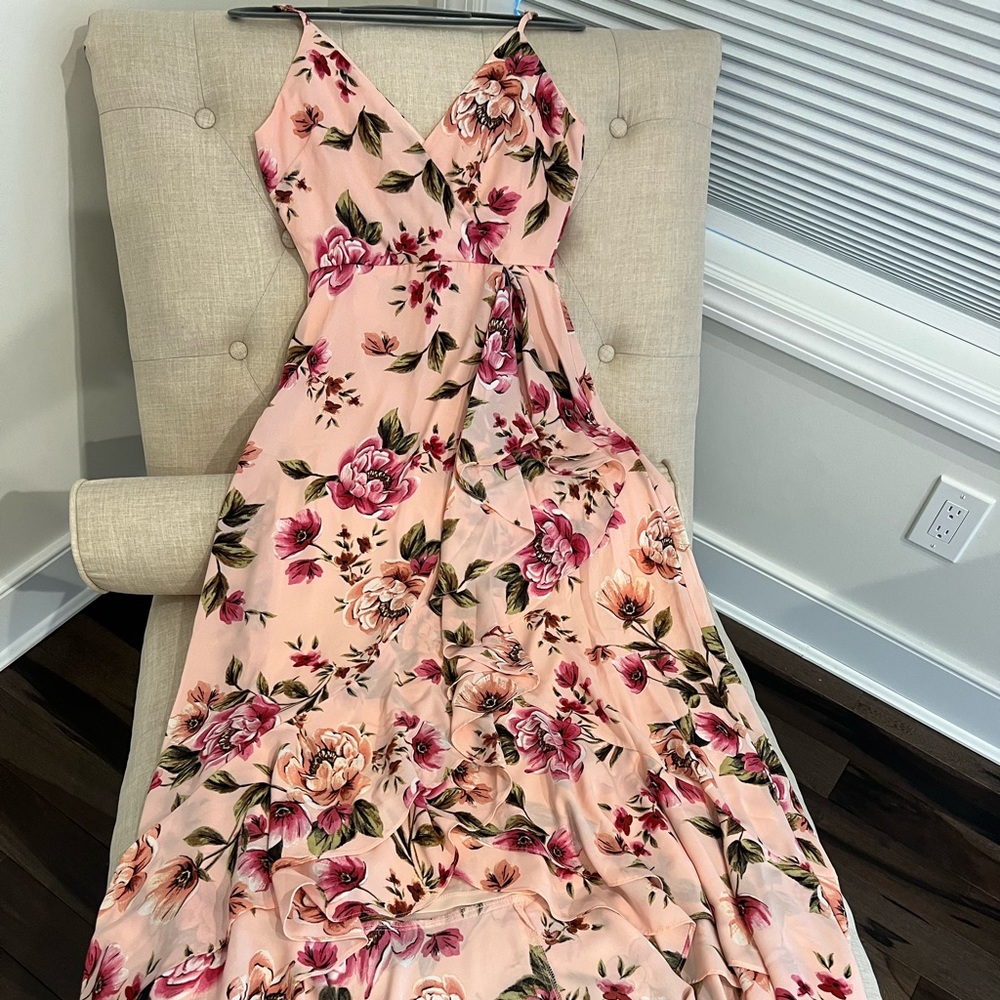 Floral Pink LuLus Dress